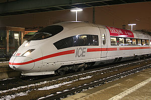 ICE 3 high-speed train with Hotspot advertisements