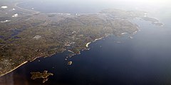 An aerial view of Cape Ann in Massachusetts