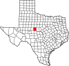 State map highlighting Runnels County
