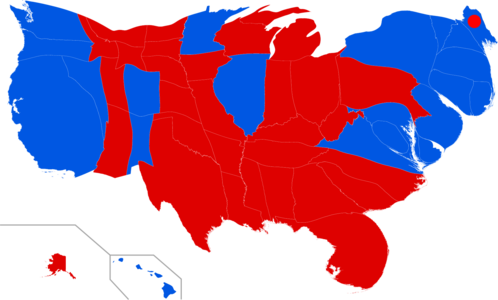 A continuous cartogram of the 2016 United States presidential election