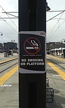 A sign reads "No smoking on platform"