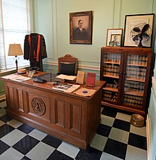 Photograph of Long's desk in an office