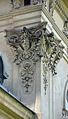 The capitals of a Rococo pilaster, on the Mausoleum Althan (Austria)