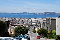 San Francisco Bay as viewed from Fillmore Street, between Broadway and Vallejo.