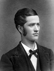 Photographic portrait of young La Follette, as in his college yearbook (1879)