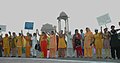 Image 3A formation of human chain at India Gate by the women from different walks of life at the launch of a National Campaign on prevention of violence against women, in New Delhi on 2 October 2009 (from Developing country)