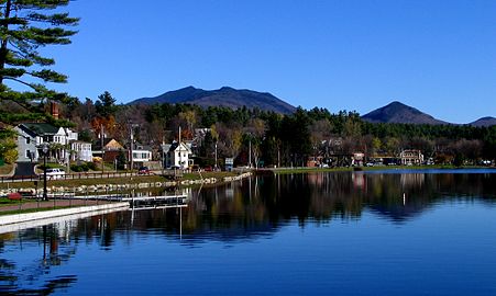 Lake Flower in the Village of Saranac Lake, nicknamed the Capital of the Adirondacks.