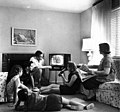 Image 13An American family watching television together in 1958. (from 1950s)