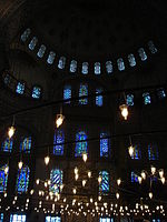 Interior of the Blue Mosque, Istanbul.