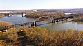Illinois River Valley, Abraham Lincoln Memorial Bridge u LaSalle Railroad Bridge qrib LaSalle, Illinois