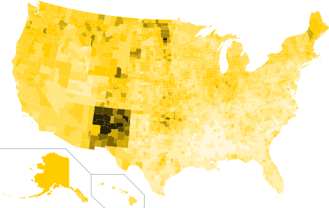 Results by county, shaded according to percentage of the vote for Gary Johnson