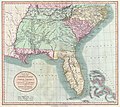 Il-mappa tal-1806 ta’ John Cary turi l-Punent ta’ Florida (inkluża Pensacola, li ma kinitx parti mit-talba Amerikana) miżmuma minn Spanja, separata mix-Xiri ta’ Louisiana miżmuma mill-Amerika.