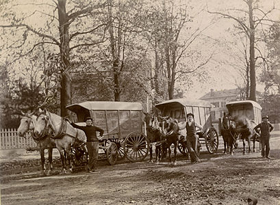Three delivery wagons of the Princeton Ice Company