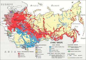 Ethnographic map of the Soviet Union, 1970