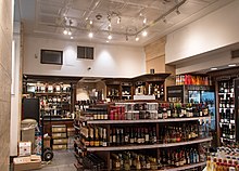 Crowded room of a wine and liquor store