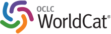 Five-color WorldCat emblem, with WorldCat in black letters and OCLC in smaller grey letters