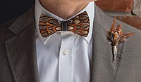 Bow tie made of feathers, made in Poland
