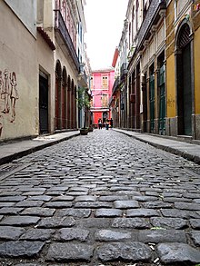 Narrow, cobbled street