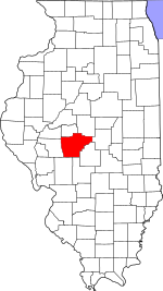 Sangamon County's location in Illinois