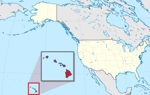 Map of the United States with Hawaii highlighted