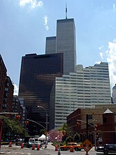 View of the World Trade Center from the ground, 2000