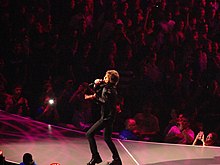 Jagger singing on stage