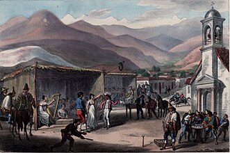 Scenes at a fair in Santiago de Chile, in 1821, by Scharf and Schmidtmeyer. John Carter Brown Library.[8][10]