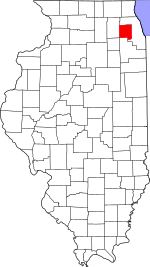 DuPage County's location in Illinois