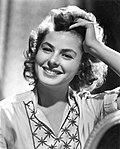 Black-and-white publicity photo of Ingrid Bergman in 1944.