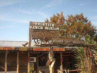 The rustic Frontier Ranch Museum on State Highway 16 in Zapata