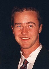 Portrait of a young Edward Norton smiling