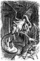 Image 3 "Jabberwocky" Illustration: John Tenniel The Jabberwock, the titular creature of Lewis Carroll's nonsense poem "Jabberwocky". First included in Carroll's novel Through the Looking-Glass (1871), the poem was illustrated by John Tenniel, who gave the creature "the leathery wings of a pterodactyl and the long scaly neck and tail of a sauropod". "Jabberwocky" is considered one of the greatest nonsense poems written in English, and has contributed such nonsense words and neologisms as galumphing and chortle to the English lexicon. More selected pictures