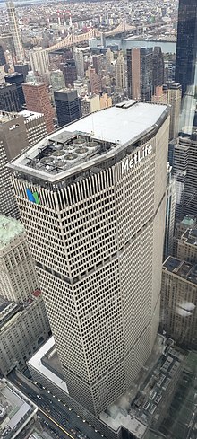 Rooftop view of the MetLife Building at 200 Park Avenue as seen from One Vanderbilt