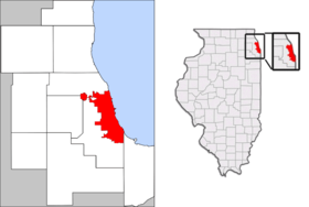 Carte du comté de la ville de Chicago