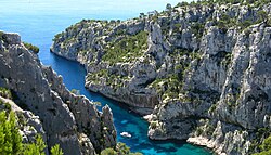 Calanques National Park between Marseille and Cassis, in Bouches-du-Rhône
