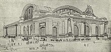 Sketch of a large Beaux-Arts building