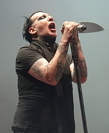 Manson performing in 2017