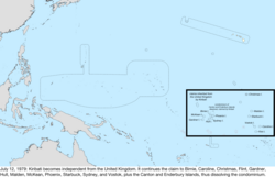 Map of the change to the United States in the Pacific Ocean on July 12, 1979