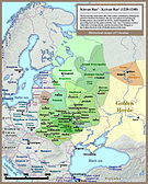 Historical map of Kievan Rus' and territory of Ukraine: last 20 years of the state (1220–1240).