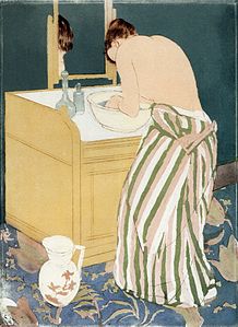 Mary Cassatt, Woman Bathing, c. 1890–1891