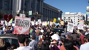 A pro-marriage equality rally in San Francisco, USA
