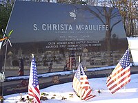 McAuliffe's grave in Concord, New Hampshire