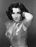 Black-and-white publicity photo of Elizabeth Taylor circa late 1950s.