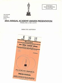 Vuoden 1988 Oscar-palkintojen pääsylippu