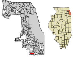 Location of Richton Park in Cook County, Illinois.