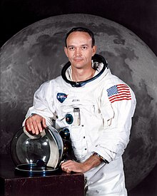 Portrait of Collins in his spacesuit