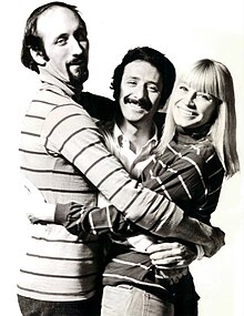 Left to right: Paul Stookey, Peter Yarrow, and Mary Travers, c. 1968