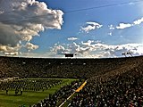 The Band of the Fighting Irish plays inside Notre Dame Stadium