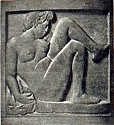 Aristide Maillol, Bas Relief, terracotta. Exhibited at the 1913 Armory Show, New York, Chicago, Boston. Catalogue image (no. 110)