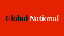 In a serif font, the words "Global" and "National" are shown in black and white colours, respectively, against a bright red background.